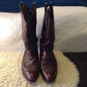 VTG 1980's Classic Dan Post boots Oxblood Red Rodeo Western 10W Cowboy Chic